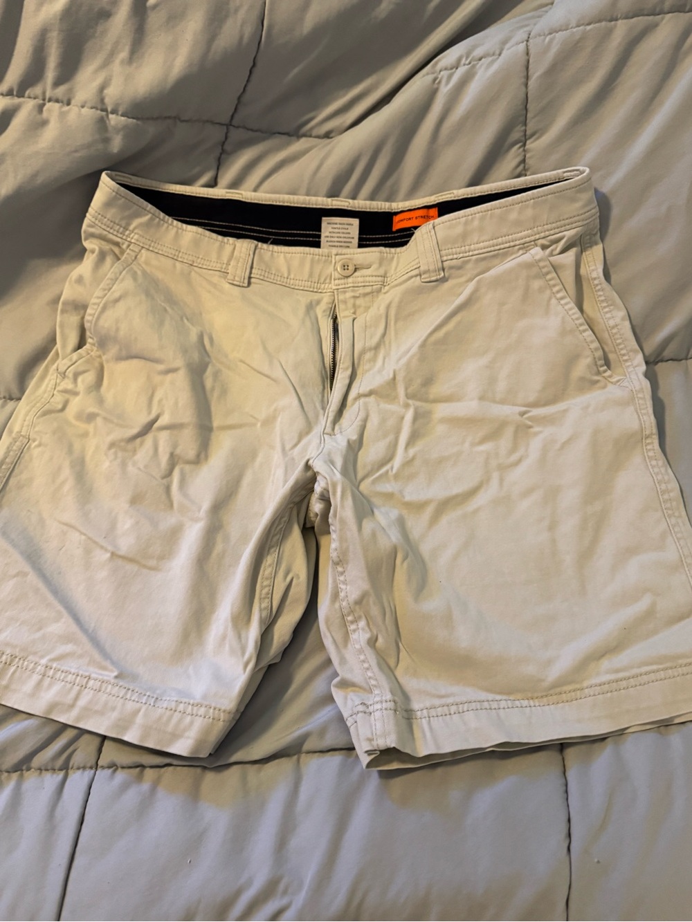 St. John's Bay Light Beige Flat Front Men's comfort stretch Shorts